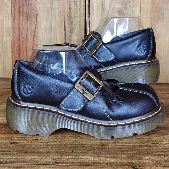 Dr. Martens Rare Flower Embossed Chunky Platform Mary Jane - Picture 7 of 13